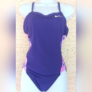 NIKE One-Piece Swimsuit 8 Medium Racerback Purple Tie Dye